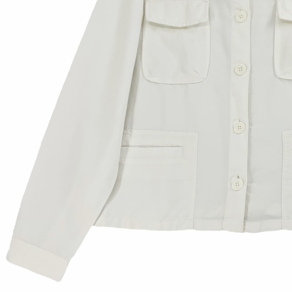 J. Crew Linen Blend White Utility Style Jacket Shacket Chore Jacket - Picture 3 of 16